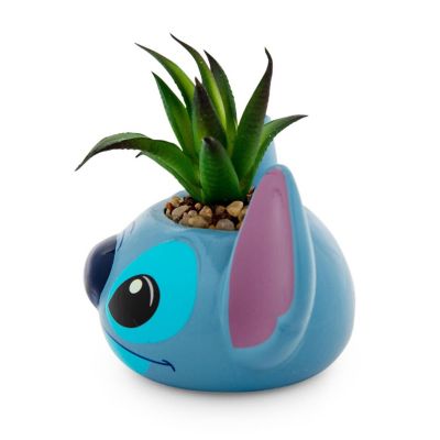 Disney Lilo & Stitch 3-Inch Ceramic Mini Planter with Artificial Succulent Image 1