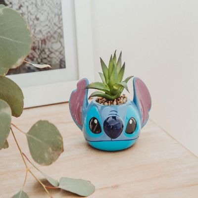 Disney Lilo & Stitch 3-Inch Ceramic Mini Planter with Artificial Succulent Image 2