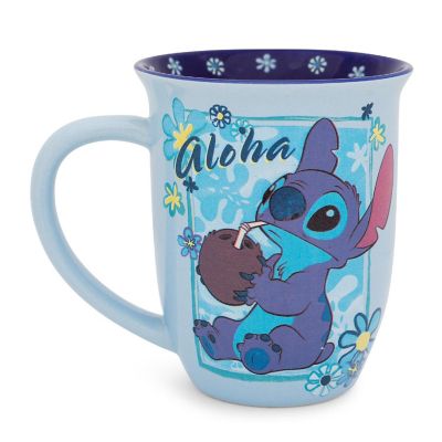 Disney Lilo & Stitch "Aloha" Wide Rim Ceramic Latte Mug  Holds 16 Ounces Image 1