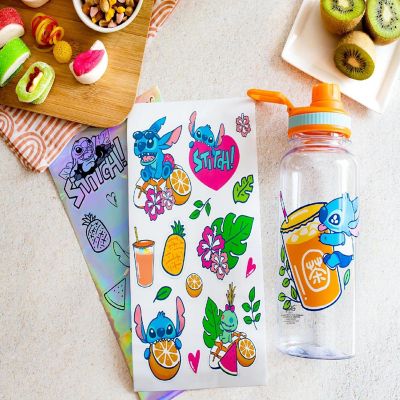 Disney Lilo & Stitch Bubble Tea Plastic Water Bottle and Decal Sticker Set Image 2
