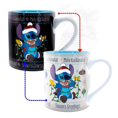 Disney Lilo & Stitch Holiday Sweater Heat-Reveal Ceramic Mug  Holds 14 Ounces Image 1
