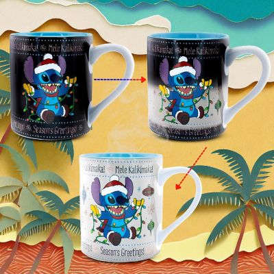 Disney Lilo & Stitch Holiday Sweater Heat-Reveal Ceramic Mug  Holds 14 Ounces Image 2