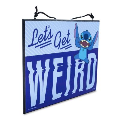 Disney Lilo & Stitch "Let's Get Weird" Reversible Hanging Sign Wall Art Image 2