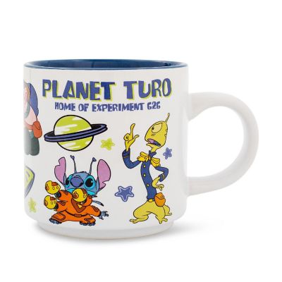 Disney Lilo &amp; Stitch Planet Turo Single Stackable Ceramic Mug Holds 13 Ounces Image 1