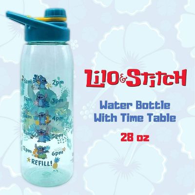 Disney Lilo & Stitch Tropical Water Bottle With Time Table  Holds 28 Ounces Image 1