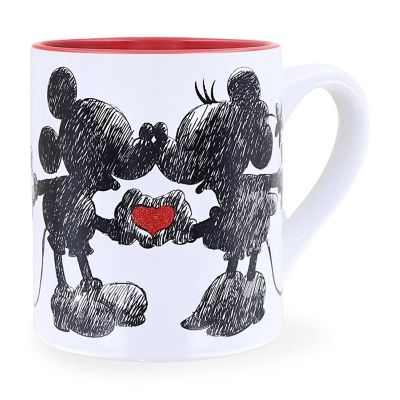 Disney Mickey and Minnie Sketchbook Glitter Ceramic Mug  Holds 14 Ounces Image 1