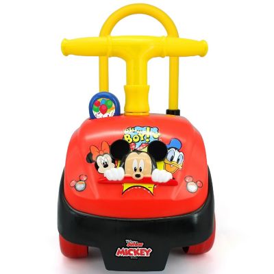 Disney Mickey Foldable Handle Ride-On W/ Interactive Dashboard &amp; Sounds Image 1