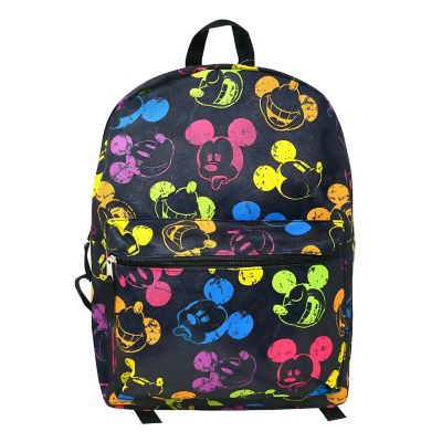 Disney Mickey Mouse Neon Heads 16 Inch Kids Backpack Image 1