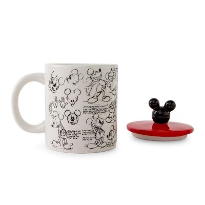 Disney Mickey Mouse Sketchbook Ceramic Mug With Lid  Holds 18 Ounces Image 1