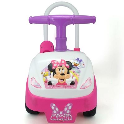 Disney Minnie Foldable Handle Ride-On W/ Interactive Dashboard &amp; Sounds Image 1