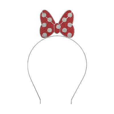 Disney Minnie Mouse Bow Glitzy Metal Headband Image 1