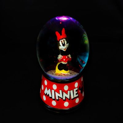 Disney Minnie Mouse Light-Up Collectible Snow Globe  6 Inches Tall Image 1