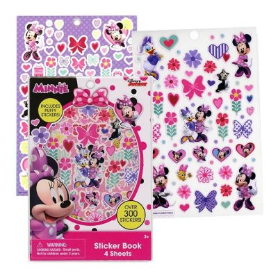 Disney Minnie Mouse Sticker Book  4 Sheets  Over 300 Stickers Image 1