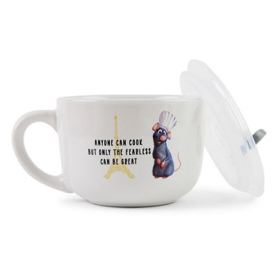 Disney Pixar Ratatouille "Anyone Can Cook" Ceramic Soup Mug With Lid  24 Ounces Image 1