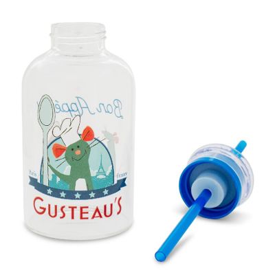 Disney Pixar Ratatouille Gusteau's Glass Milk Bottle With Straw  Hold 15 Ounces Image 2