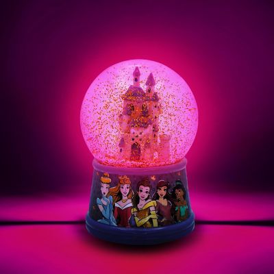 Disney Princess Castle Light-Up Snow Globe  6 Inches Tall Image 1