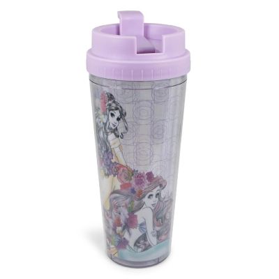 Disney Princesses Double-Walled Plastic Tumbler With Lid  Holds 16 Ounces Image 1