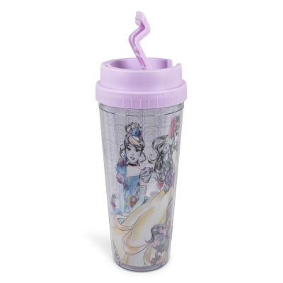 Disney Princesses Double-Walled Plastic Tumbler With Lid  Holds 16 Ounces Image 1