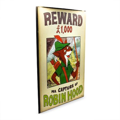 Disney Robin Hood Reward Poster Wood Wall Art Sign Image 1