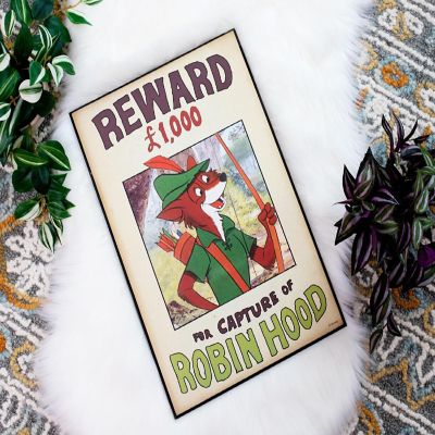 Disney Robin Hood Reward Poster Wood Wall Art Sign Image 2