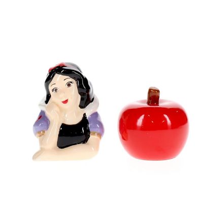 Disney Snow White and Apple Ceramic Salt and Pepper Shaker Set Image 1
