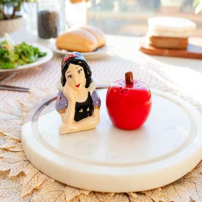 Disney Snow White and Apple Ceramic Salt and Pepper Shaker Set Image 2