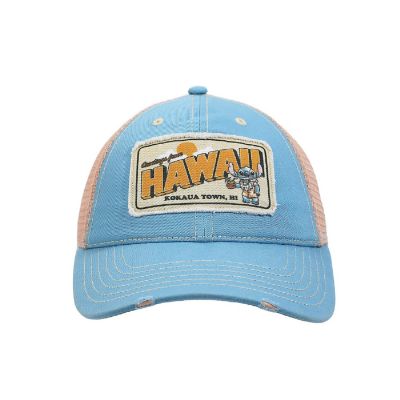 Disney Stitch Hawaii Blue &amp; Pink Unstructured Baseball Cap Image 1
