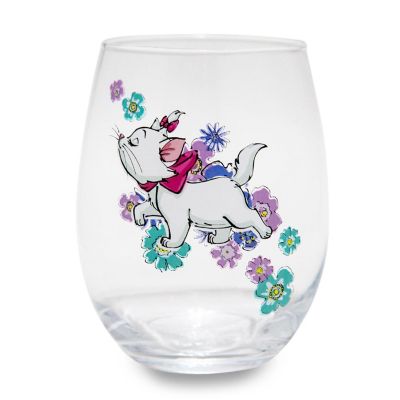 Disney The Aristocats Marie Walking Teardrop Stemless Wine Glass  Holds 20 Ounces Image 1