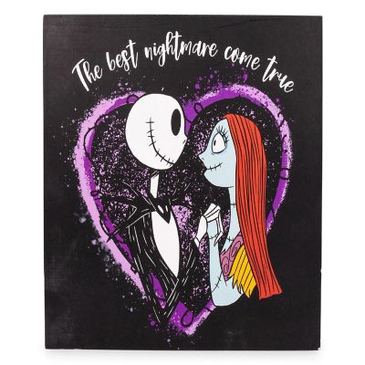 Disney The Nightmare Before Christmas Jack & Sally Box Wall Sign  6 x 6 Inches Image 1