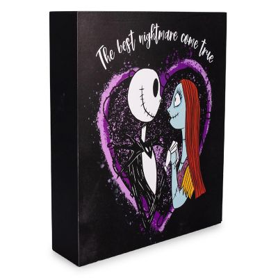 Disney The Nightmare Before Christmas Jack & Sally Box Wall Sign  6 x 6 Inches Image 1