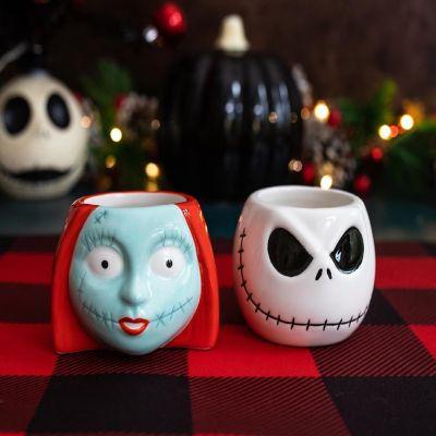 Disney The Nightmare Before Christmas Jack & Sally Sculpted Mini Mugs  Set of 2 Image 2