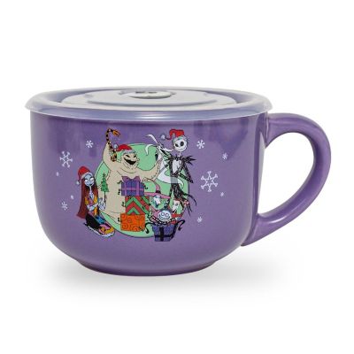 Disney The Nightmare Before Christmas "Merry Scary" Ceramic Soup Mug With Lid Image 1