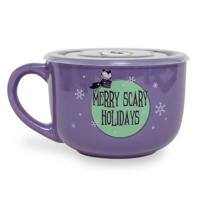 Disney The Nightmare Before Christmas "Merry Scary" Ceramic Soup Mug With Lid Image 1