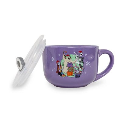 Disney The Nightmare Before Christmas "Merry Scary" Ceramic Soup Mug With Lid Image 3