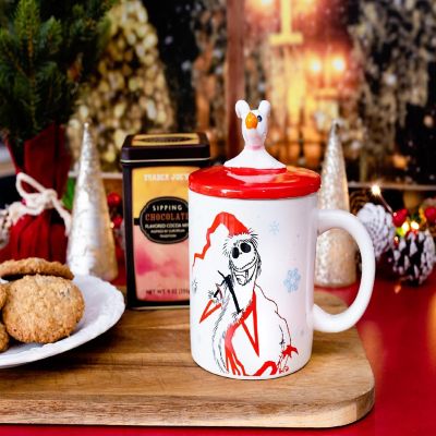 Disney The Nightmare Before Christmas Santa Jack Ceramic Mug With Sculpted Lid Image 2