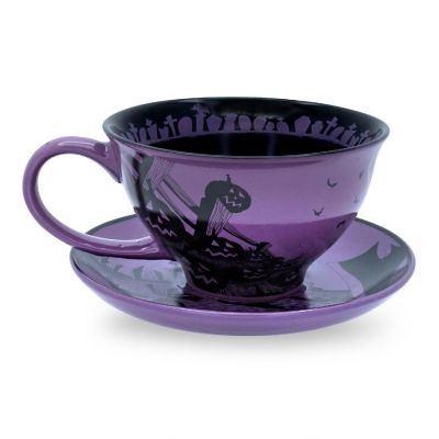 Disney The Nightmare Before Christmas Spiral Hill Ceramic Teacup and Saucer Set Image 1