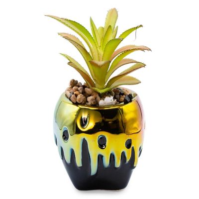 Disney Villains Poison Apple Mini Ceramic Planter with Artificial Succulent Image 1