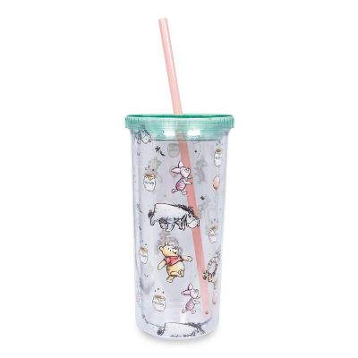 Disney Winnie the Pooh Character Toss Acrylic Carnival Cup with Lid and Straw Image 1