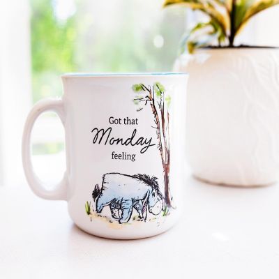 Disney Winnie the Pooh Eeyore "Monday Feeling" Ceramic Camper Mug  20 Ounces Image 1