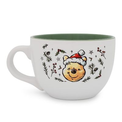 Disney Winnie the Pooh Holly Holidays Ceramic Soup Mug  Holds 24 Ounces Image 1