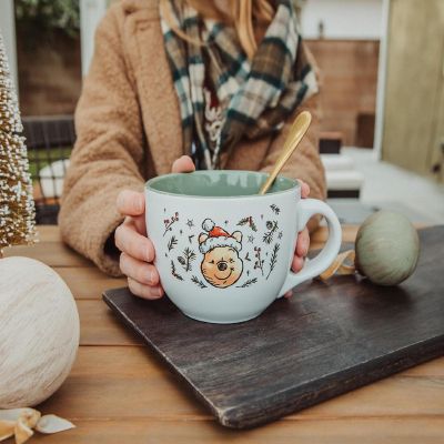 Disney Winnie the Pooh Holly Holidays Ceramic Soup Mug  Holds 24 Ounces Image 2