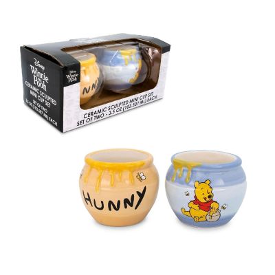 Disney Winnie the Pooh Hunny Pot Sculpted Ceramic Mini Mugs  Set of 2 Image 1