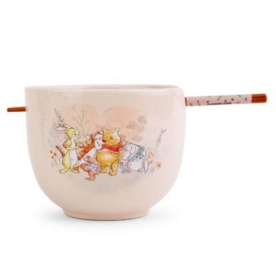 Disney Winnie the Pooh Storybook 20-Ounce Ceramic Ramen Bowl and Chopstick Set Image 1