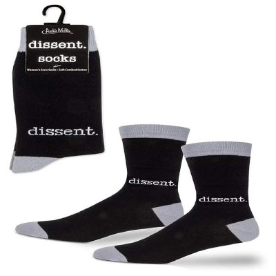 Dissent Women's Crew Socks in Black and Gray Image 1