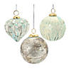 Distressed Blue Ornament (Set Of 6) 4.5"H, 5"H, 5"H Glass Image 1