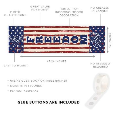 Distressed Flag Freedom Ring - 13 x 48 Inch Image 1