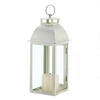 Distressed Ivory Candle Lantern 12.5" Image 1