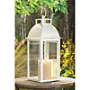 Distressed Ivory Candle Lantern 12.5" Image 1