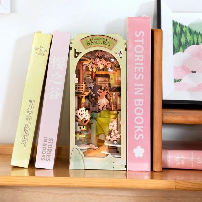 DIY 3D Book Nook Kit Falling Sakura 340pcs Image 1
