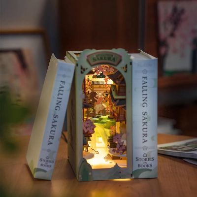 DIY 3D Book Nook Kit Falling Sakura 340pcs Image 2